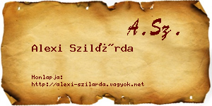 Alexi Szilárda névjegykártya