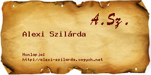 Alexi Szilárda névjegykártya